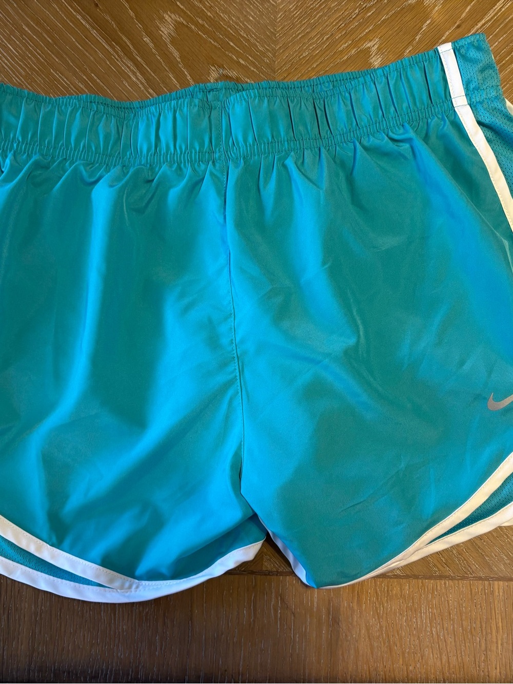 Nike Women's Teal Running Shorts with White Trim